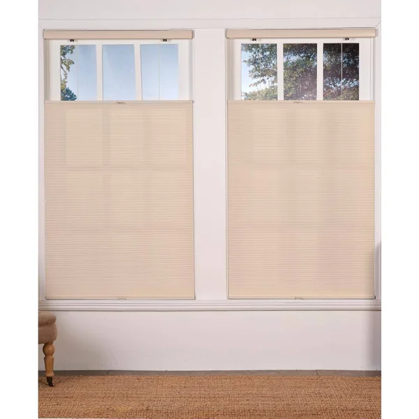 Perfect Lift Window Treatment Cut-to-Width Alabaster 1in. Cordless Light Filter Top Down Bottom Up Cellular Shade - 65in. W x 64