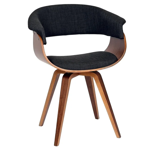 Armen Living Summer Chair in Charcoal Fabric and Walnut Wood Finish