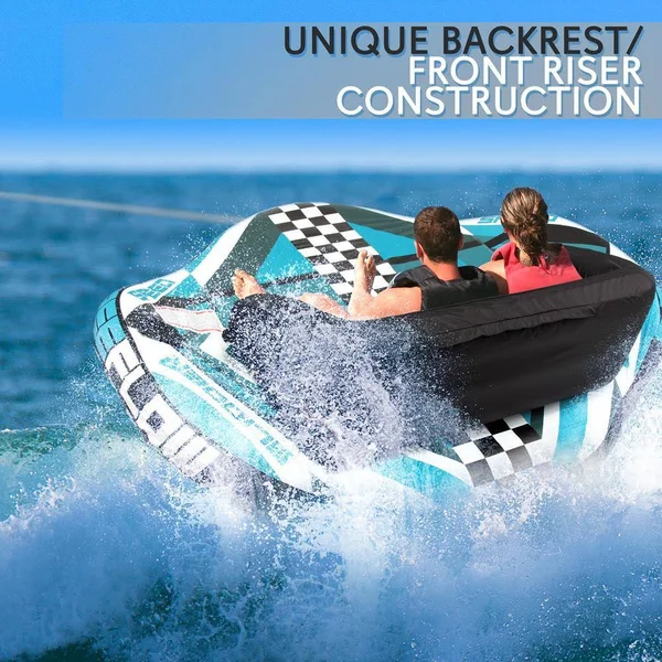 Heavy-Duty Inflatable Towable Booster Tube - Two Person Water Tube Boating Float Tow Raft, Watersports Inflatable Pull Boats/Tub