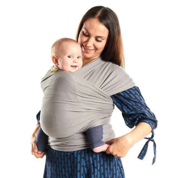 Boba Adjustable Wrap Baby Carrier in Light Grey