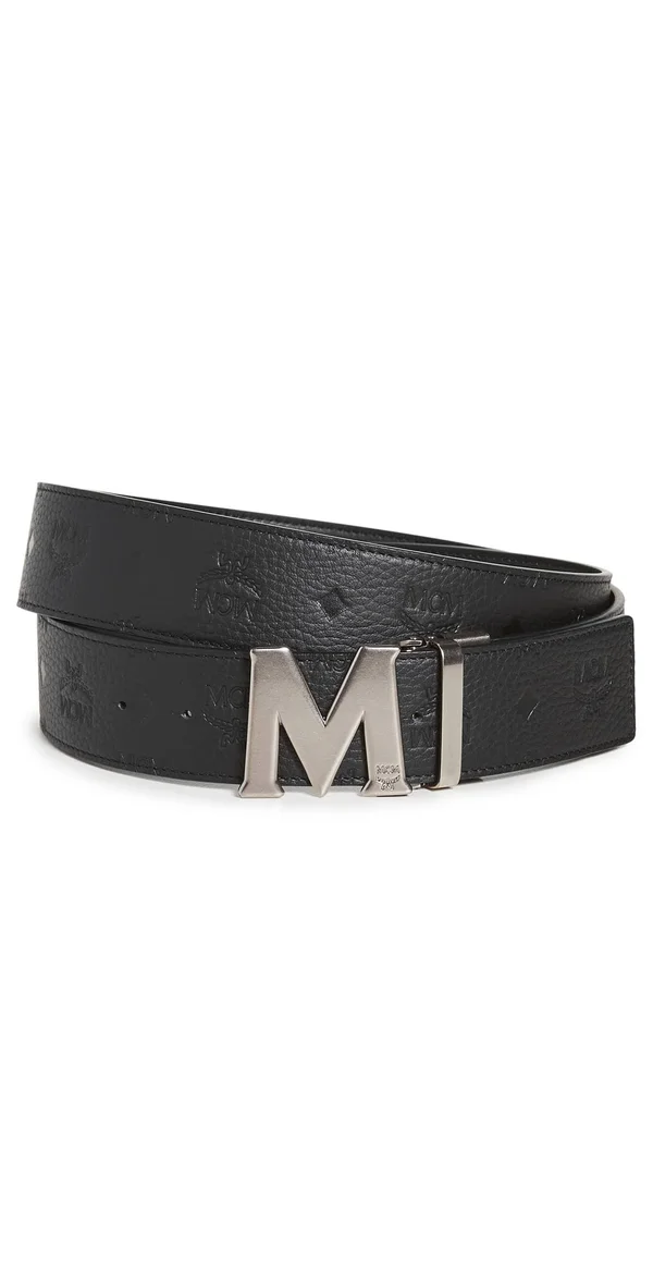 Men's MCM Claus Reversible Leather Belt Black