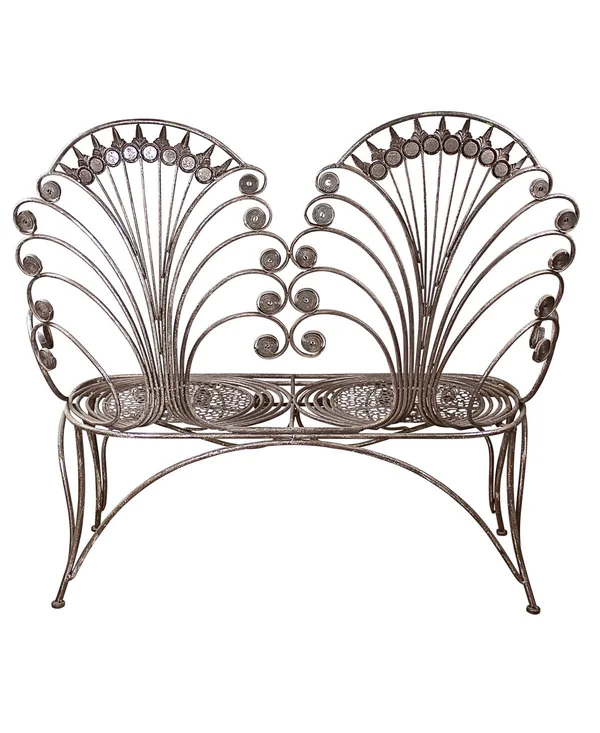 Design Toscano Grand Peacock Metal Garden Loveseat Bench