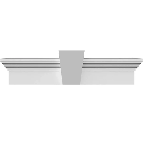 Ekena Millwork CRH06X50KF 50x22 Bottom Width x 53 1/2x22 Top Width x 6x22H x 1x22P Traditional Crosshead w/ Flat Keystone