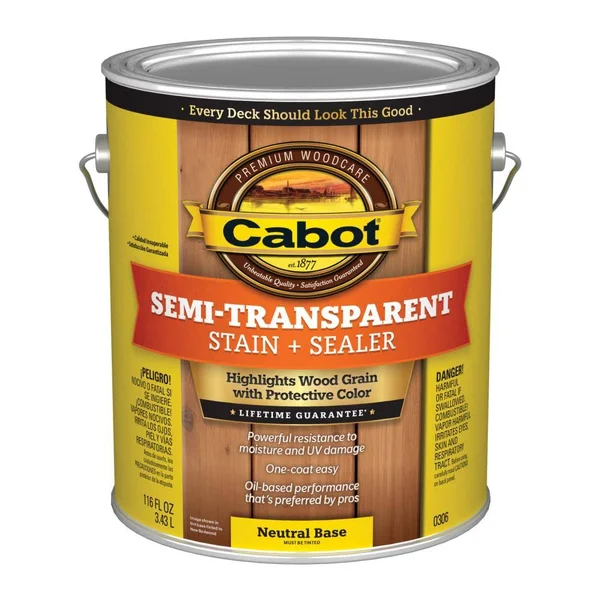 Cabot Semi-Transparent Oil Stain Neutral Base - 1 gal can