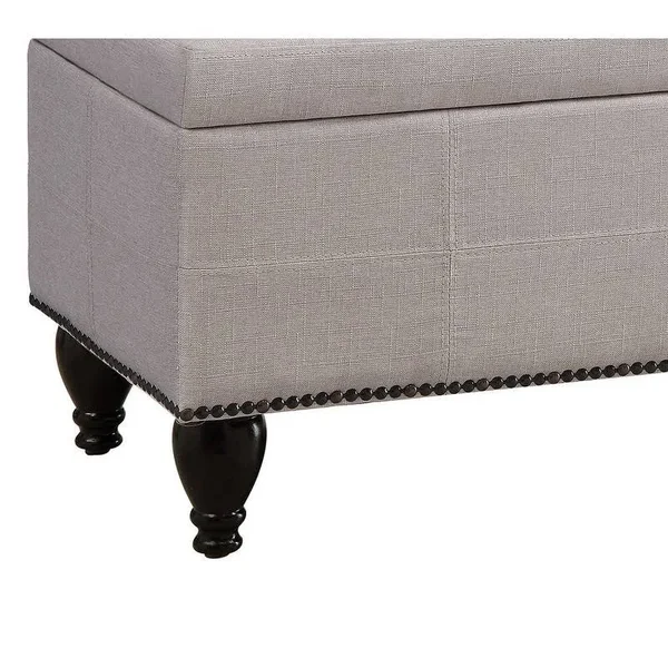 Copper Grove Bunlap Upholstered Storage Bench - Beige - 17x22x44x22x17x22
