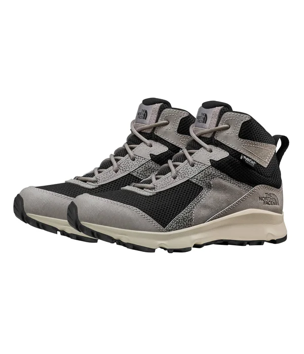The North Face Juniors& Hedgehog Hiker II Mid Waterproof Shoe - 2 - Silt Grey - TNF Black