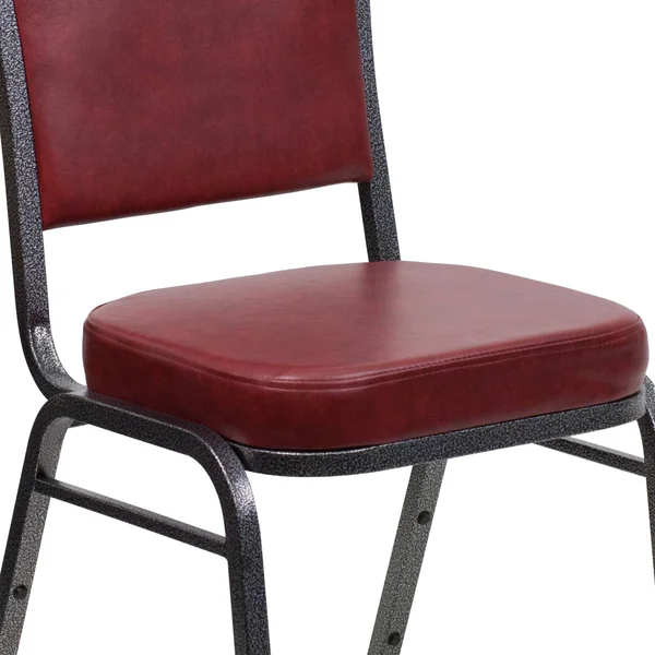Flash Furniture Hercules Series Crown Back Stacking Banquet Chair, Burgundy Vinyl, Silver Vein