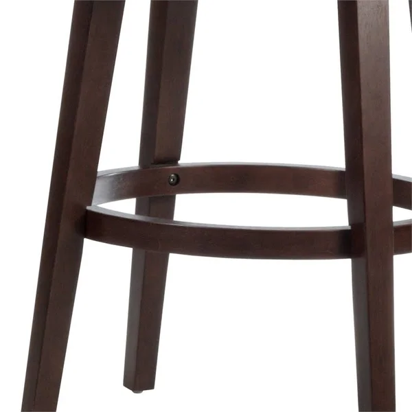 Bowery Hill 26x22 Faux Leather Tufted Swivel Counter Stool in Chestnut