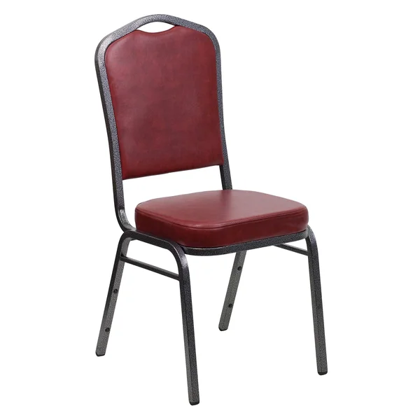 Flash Furniture Hercules Series Crown Back Stacking Banquet Chair, Burgundy Vinyl, Silver Vein