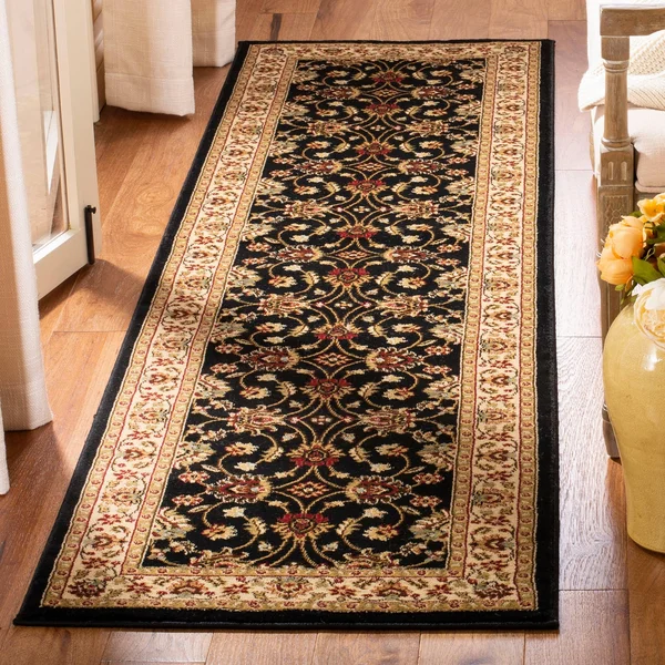 Safavieh 2&-3x22 x 12& Lyndhurst LNH553 Black - Ivory Rug