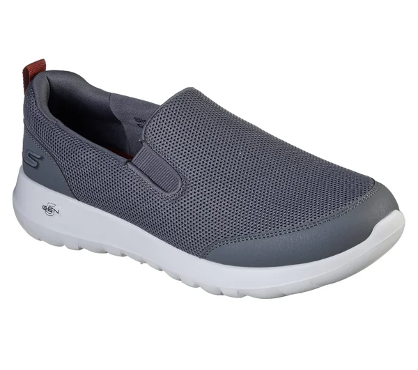 Skechers Men's GOwalk Max - Clinched Walking Shoes, Gray/Burgundy, 7.5