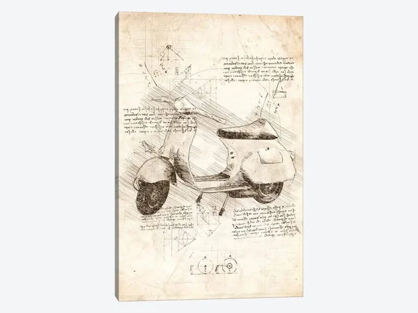 Cornel Vlad Canvas Art Prints - Scooter ( transportation > by Land > Scooters art)