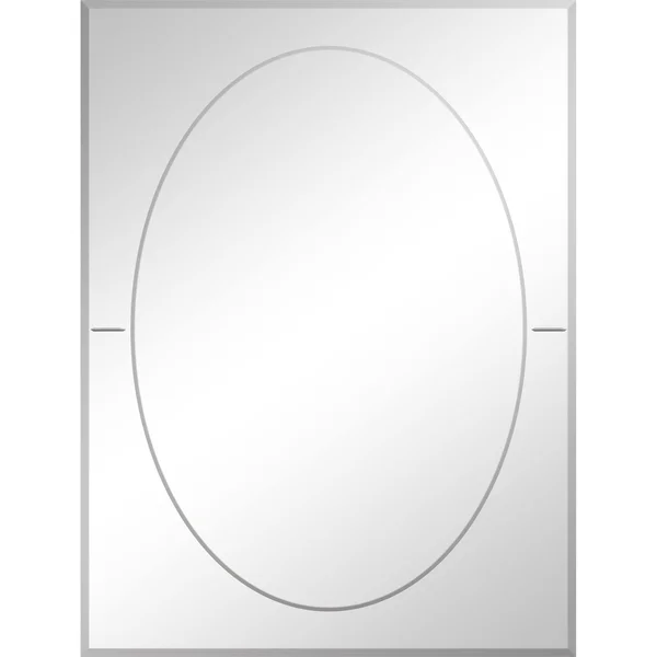 Renwil Antoine Rectangular All Glass Wall Mirror - Silver - Large