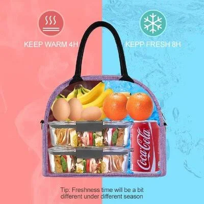 Reusable Insulated Cooler Lunch Bag - Portable Lunch Box for Office Work School Picnic Beach Workout Travel - Freezable Tote Lun