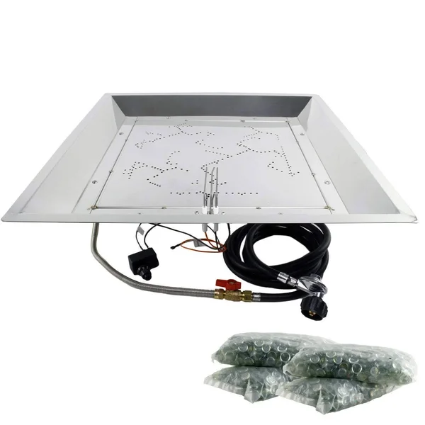 Outdoor GreatRoom CF-2424-BLK 24x22 x 24x22 Square Black GAS Burner