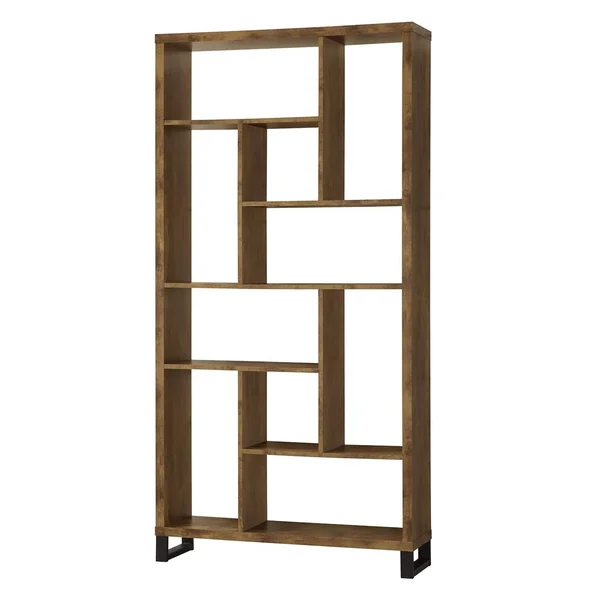 Sleek and Sophisticated Bookcase with Multiple Shelves, Brown