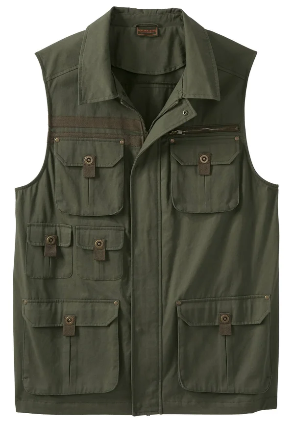 Men's Big & Tall Boulder Creek Multi Pocket Vest by Boulder Creek in Olive (Size XL)
