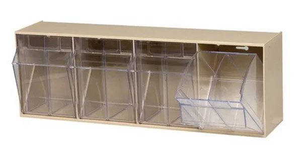 Quantum Storage Tip-Out Bin System, Beige, 6.62x22 L x 23.62x22 W x 8.12x22 H