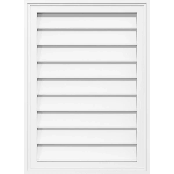 Ekena Millwork GVPVE12X2202SN 12x22W x 22x22H Vertical Surface Mount PVC Gable Vent: Non-Functional, w/ 2x22W x 1-1/2x22H Brickm