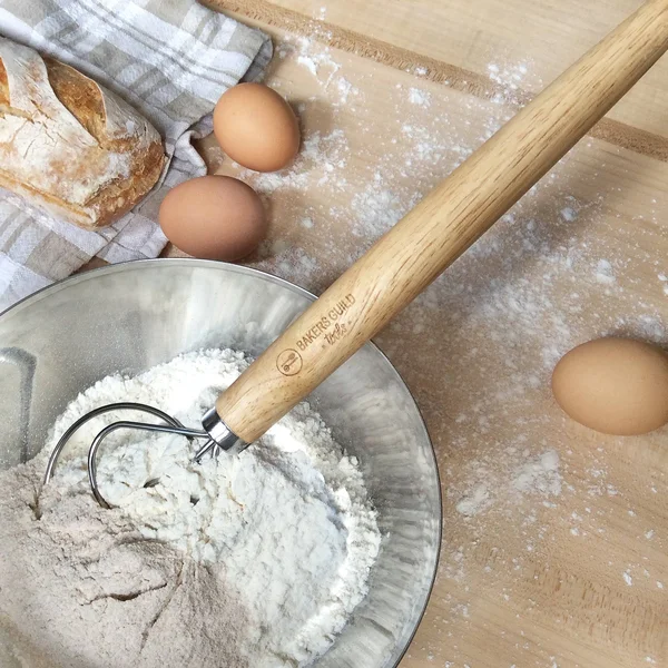 Bakers Guild Tools Danish Stainless Steel Dough Whisk, Large