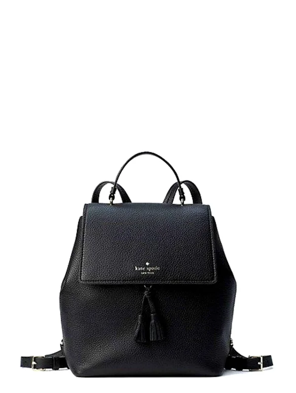 Kate Spade Hayes Medium Leather Backpack (Black/Warm)