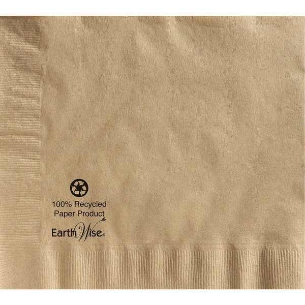 Napkin Dinner Kraft 17x17 2 Ply 1/4 Fold 100 % Recycled Earth Wise - Price/Case