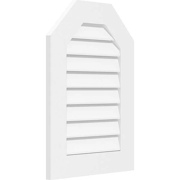 Ekena Millwork GVPOT26X4001SF 26x22W x 40x22H Octagonal Top Surface Mount PVC Gable Vent: Functional - w/ 3-1/2x22W x 1x22P Stand