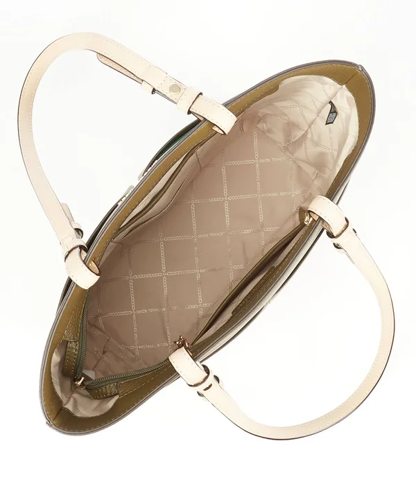 Michael Kors Bedford Pebble Leather Pocket Tote (olive)