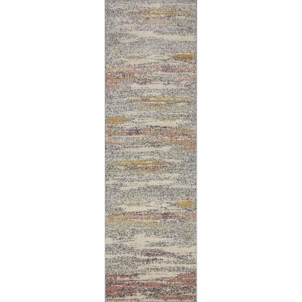 Alexander Home Bradford Modern Abstract Area Rug - 2&-3x22 x 7&-6x22 Runner - Pebble - Multi