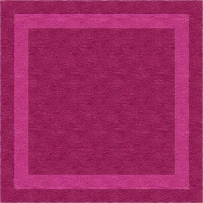 Tacconi Border Hand-Tufted Wool Magenta/Pink Area Rug Red Barrel Studio Rug Size: Square 4'