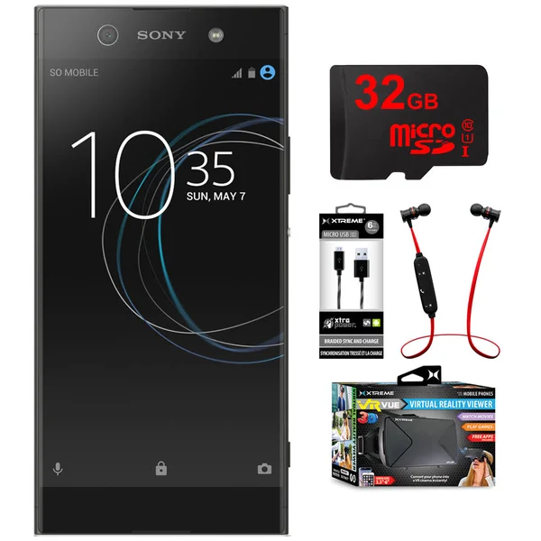 Sony XA1 Ultra 32GB 6-Inch Smartphone Unlocked Black 1308-0902 with 32GB microSD