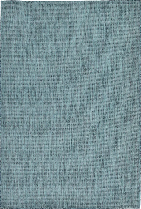 Unique Loom Outdoor Solid Area Rug - 6& x 9& Teal