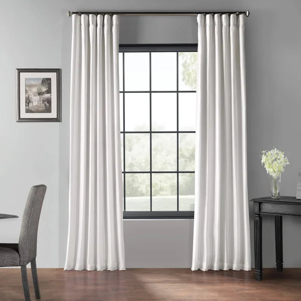 Ice Blackout Vintage Textured Faux Dupioni Curtain - Half Price Drapes