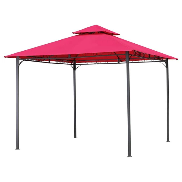 International Caravan Square Vented Canopy Gazebo, Cranberry