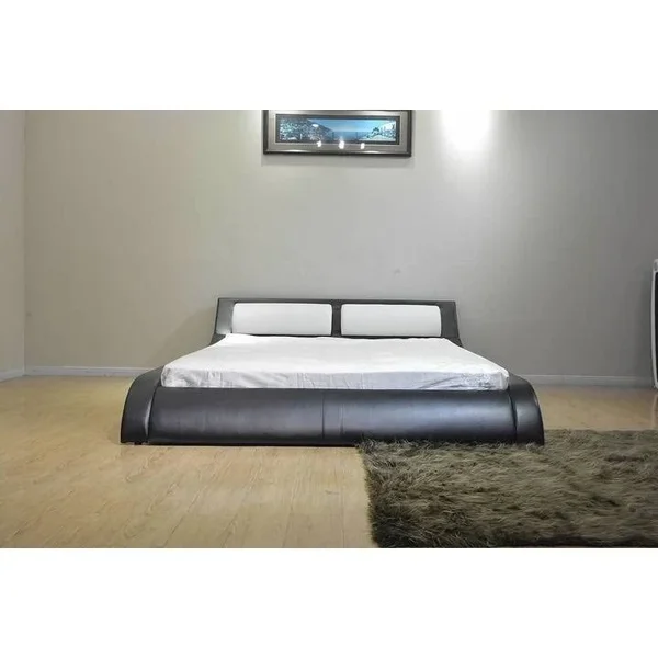 Greatime B1211EKBW Platform Bed - Eastern King, Black and White
