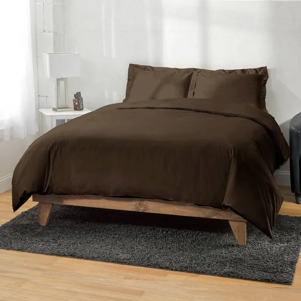 eLuxury 650 Thread Count Egyptian Cotton Duvet Cover Set, King/Calking