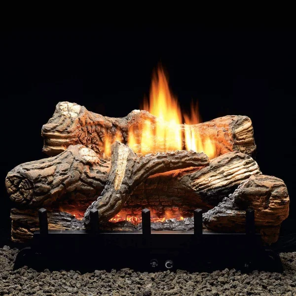 Thermostat 5-Piece 18x22 Ceramic Fiber Log Set - Natural Gas