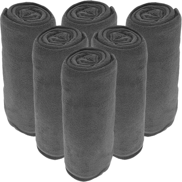 Bare Home Wholesale Microplush Blankets - Fleece Bed Blanket Bulk Pack - King - Grey - 12 Pack