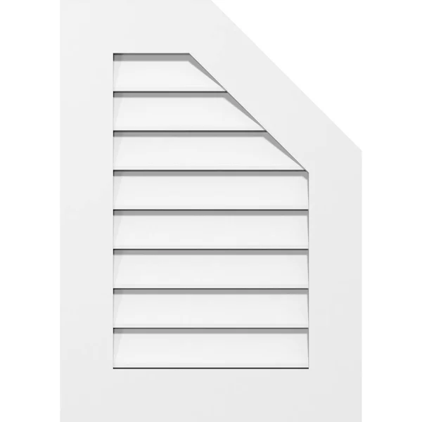 Ekena Millwork GVPOR24X2601SF 24x22W x 26x22H Half Octagon Top Right Surface Mount PVC Gable Vent: Functional - w/ 3-1/2x22W x 1x