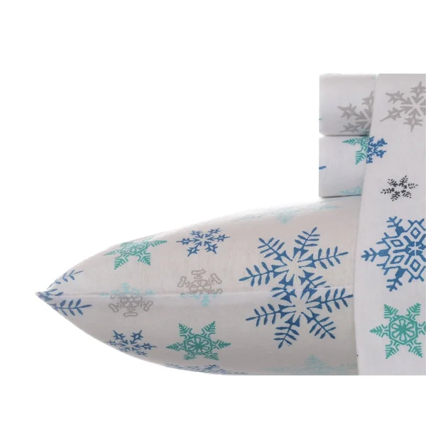 Eddie Bauer Bears & Trees Flannel Sheet Set Blue Queen