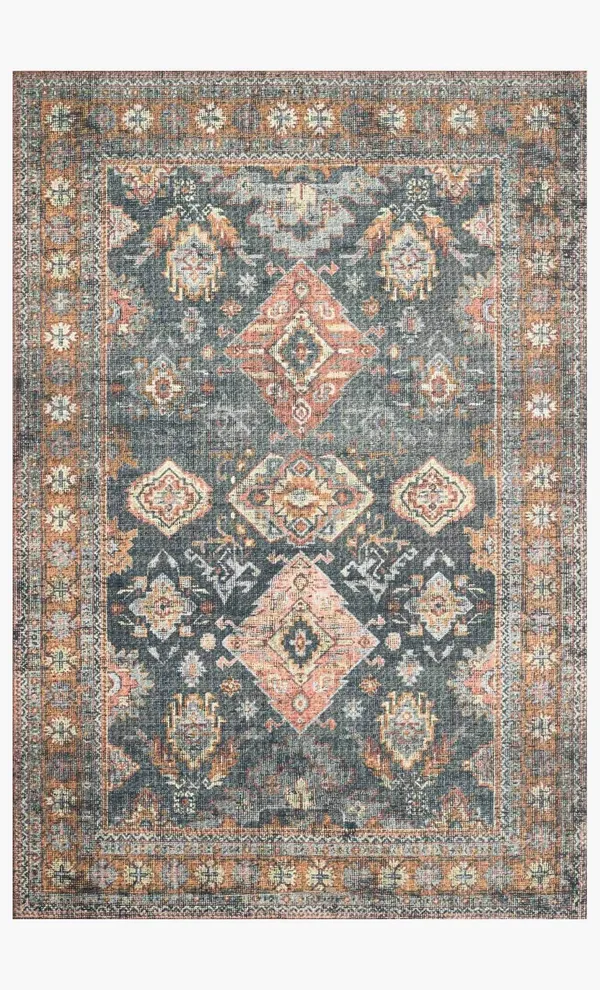 Loloi II Rugs 2&6x22 x 10&0x22 Sea/Rust Skye Printed SKY-10 Runner Area Rug