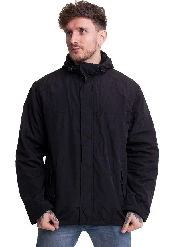 Surplus Windbreaker Jacket with Zipper Black Size M