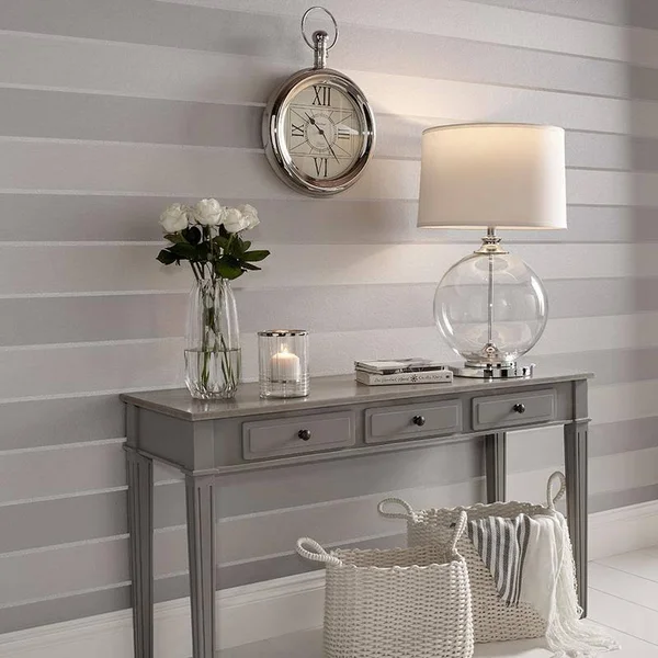 Graham & Brown Baroque Bead Stripe Champagne Wallpaper