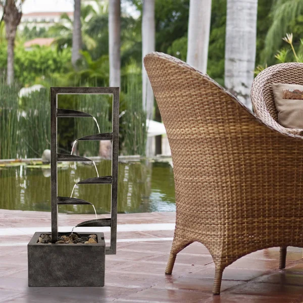 Concrete 7-Tier Indoor/Outdoor Fountain Pure Garden