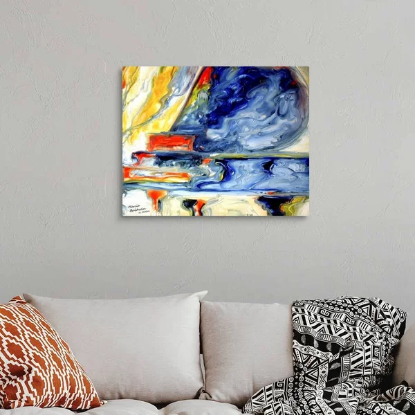 Grand Piano Music Abstract 2420 - Canvas Wall Art, 30x24, Great Big Canvas