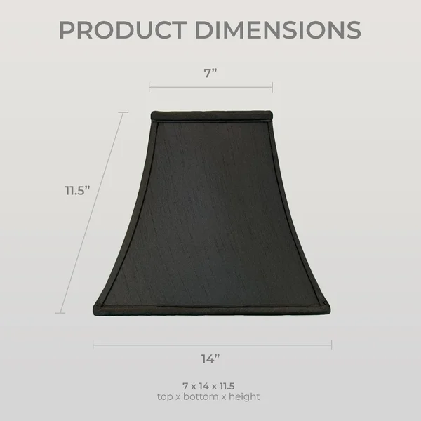 Royal Designs Square Bell Lamp Shade - Black, 7x14x11.5 - Set of 2