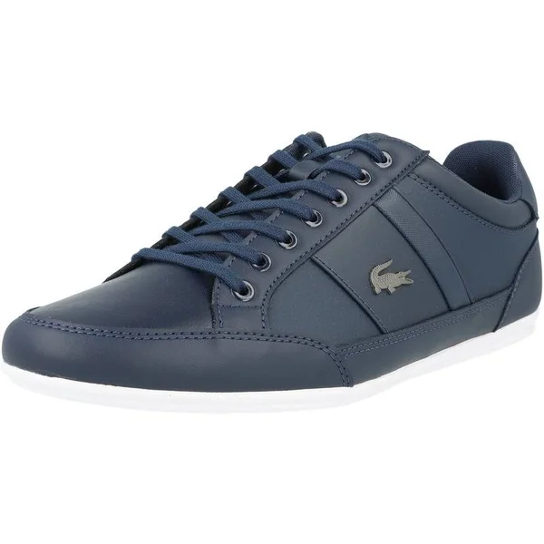 Lacoste Chaymon Bl 1 Navy White Leather Mens Trainers, 9 UK