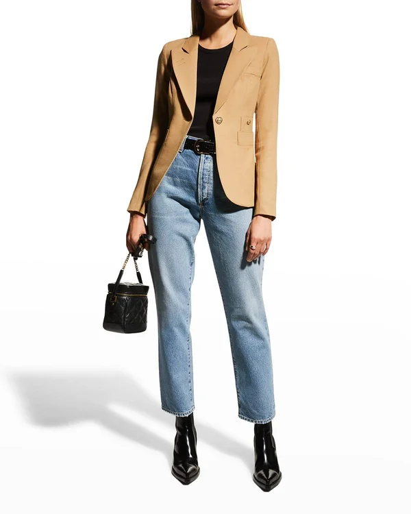 Smythe Women's Duchess Wool Blazer - Camel - Size 6
