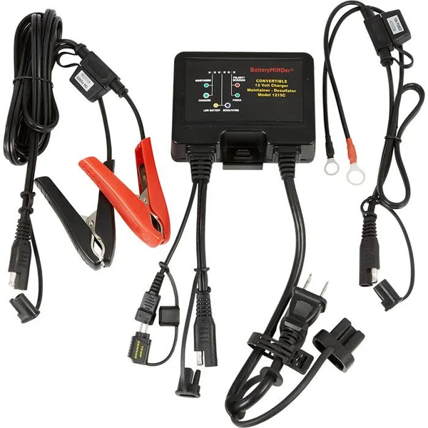 BatteryMINDer 1215C: 12 Volt-1.5 Amp Convertible Multi-Use On-Board, Benchtop Battery Charger, Battery Maintainer, and Battery D