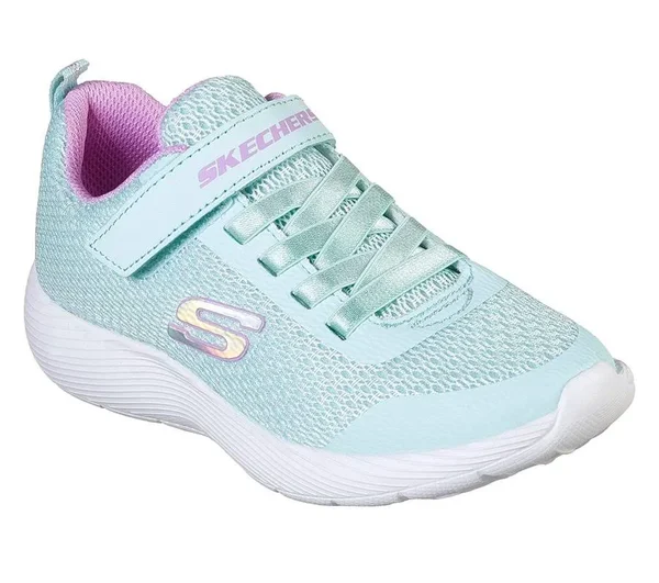 Skechers Girls& Dyna-Lite Sneaker, Aqua/Purple